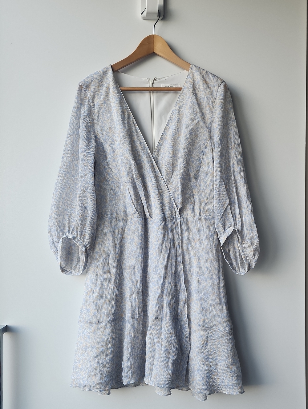 Club Monaco Mulberry Silk Blendd Floral Print Faux Wrap Dress